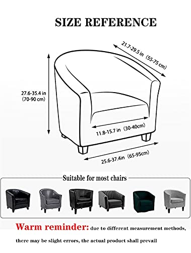Hs&sure Fundas para sillas de Club Terciopelo de Alta Elasticidad/Impresión Sillón Sofá Fundas Protectoras para Muebles Fundas Suaves para sofás Fundas semicirculares para sillas
