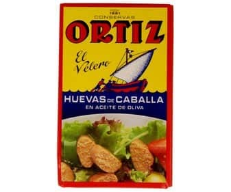 Huevas de Caballa Aceite Oliva Ortiz 12x120g (CAJA 12 LATAS)