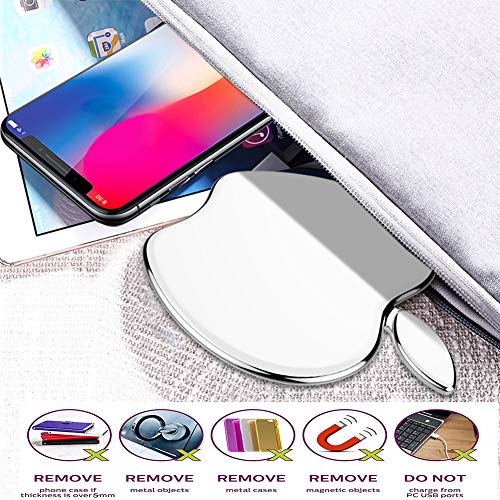 Huongoo Cargador Inalámbrico Rápido, 10W Qi Wireless Charger para iPhone 12/12 Pro MAX /11/11 Pro/11 Pro MAX/XS MAX/XR/XS/X/8, Galaxy S20/Note 10/S10/S9/Note 8, AirPods Pro. (Blanco)