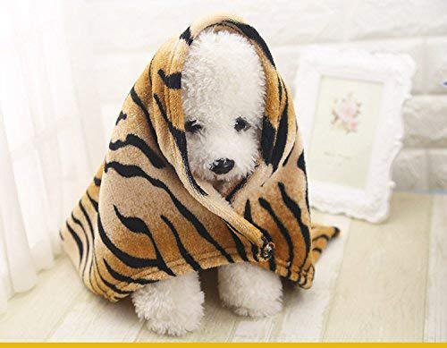 HXCD Manta para Mascotas Manta Polar Polar Marrón Tigre de Perro con Estampado de Tigre (70 cm * 55 cm) Cama para Mascotas