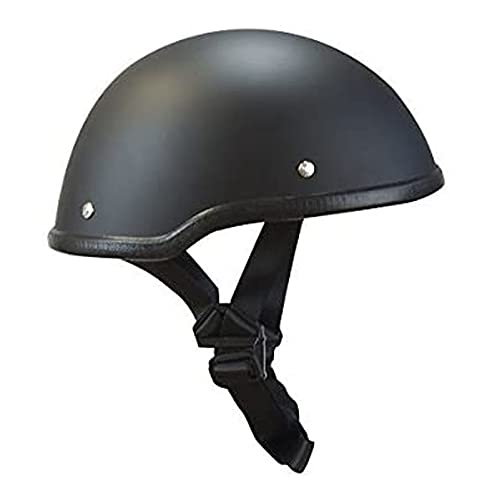 HYE-SPORT Casco Vintage West Classic Bowl - Cascos de Motocicleta de Motocross con certificación de Seguridad Dot para Motocross, Todoterreno, Bicicletas ATV y más, Negro