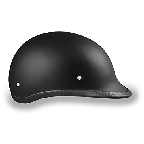 HYE-SPORT Cascos West Classic Youth Bowl, Casco Estilo Gorra de béisbol Negro Mate, certificación de Seguridad Dot Adecuado para Scooter de Crucero, Negro