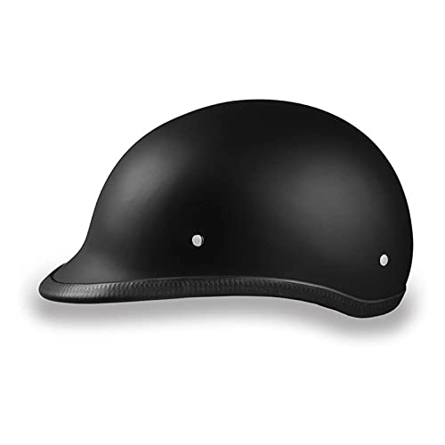 HYE-SPORT Cascos West Classic Youth Bowl, Casco Estilo Gorra de béisbol Negro Mate, certificación de Seguridad Dot Adecuado para Scooter de Crucero, Negro