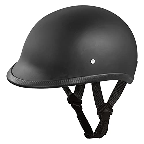 HYE-SPORT Cascos West Classic Youth Bowl, Casco Estilo Gorra de béisbol Negro Mate, certificación de Seguridad Dot Adecuado para Scooter de Crucero, Negro