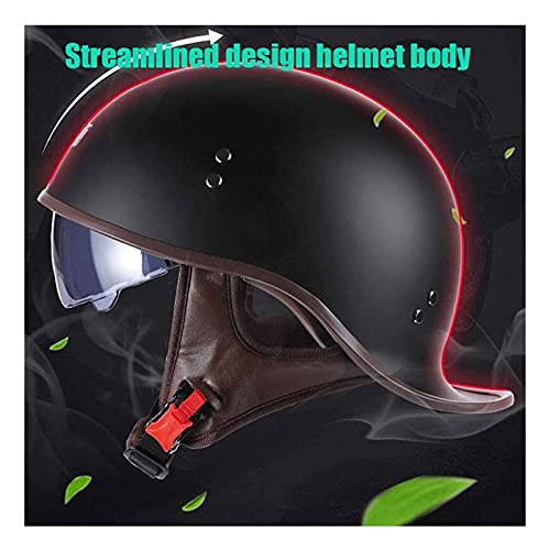 HYE-SPORT West Classic Sun Casco de Cara Abierta Equipo de protección Casco de Motocicleta Casco de Montar Casco de Motocicleta Casco - Estilo Vintage - Certificado Dot LQ-001