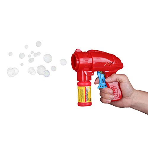 Idena-Pistola (Incluye solución para pompas de jabón, 53 ml), Color Rojo, Berlin 40020