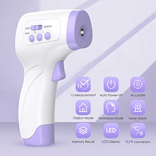 IDOIT Termometro Infrarrojos sin contacto Termómetro de frente digital para adultos niños bebé termometro laser precisa y rápida termometro