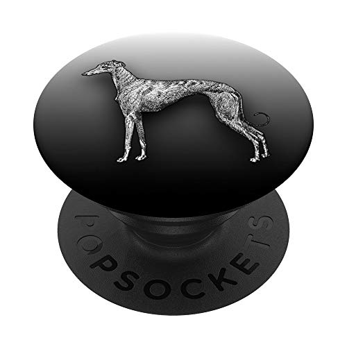 Ilustración vintage de perro galgo PopSockets Agarre y Soporte para Teléfonos y Tabletas