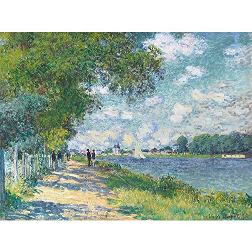 Impresión HD Claude Monet Seine en Argenteuil Paisaje impresionista Pintura al óleo sobre lienzo Póster Artístico Cuadro de pared para el hogar Marco de 24"x35" (60x90cm)