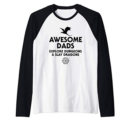 Impresionantes Papás Explorar Mazmorras Y Matar Dragones Camiseta Manga Raglan