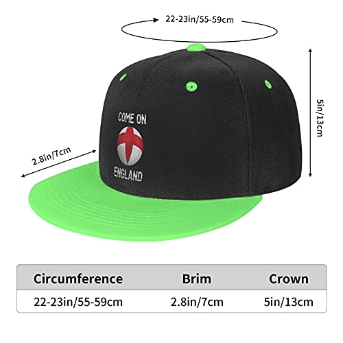 Inglaterra Bandera Fútbol Moda Cool Boutique Gorra De Béisbol Unisex Imprimir Como Hip Hop Blanco El Snapback Sombreros, verde, Talla única