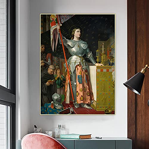 Ingres 《Juana de Arco en la Coronación de Carlos VII》 Lienzo Arte   Pintura Imagen Fondo Decoración de pared Decoración del hogar 80x100cm (32x39in) Sin marco