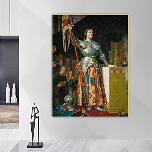 Ingres 《Juana de Arco en la Coronación de Carlos VII》 Lienzo Arte   Pintura Imagen Fondo Decoración de pared Decoración del hogar 80x100cm (32x39in) Sin marco