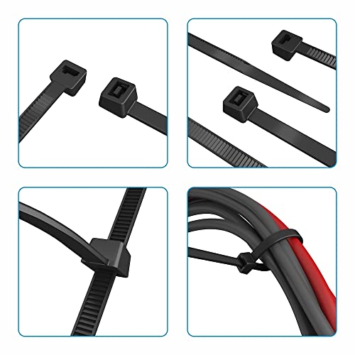 intervisio Bridas de Plastico para Cables 300mm x 3,6mm, Negro, 100 Piezas