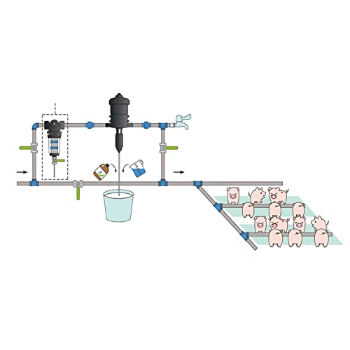 Inyector de Fertilizante Ajustable 0,2-2% Bomba Dosificadora de Fertilizante Dilución Uniforme Automática para la Granja(Naranja)
