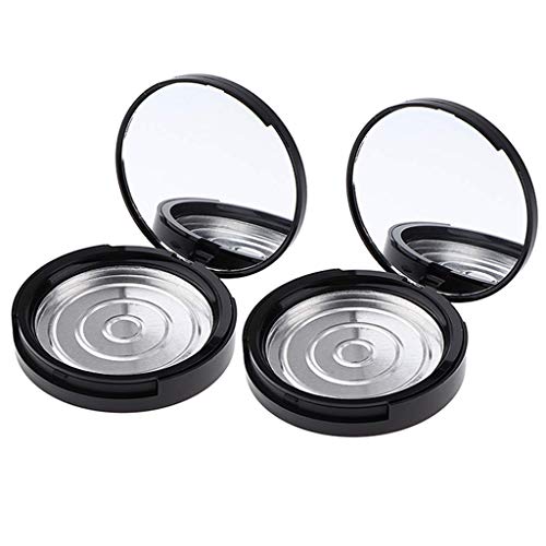 Inzopo - Contenedores compactos vacíos de polvo prensado con espejo de maquillaje y bandeja de aluminio (2 capas)