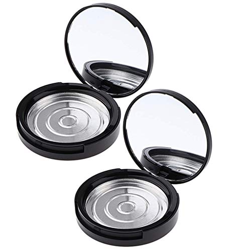 Inzopo - Contenedores compactos vacíos de polvo prensado con espejo de maquillaje y bandeja de aluminio (2 capas)