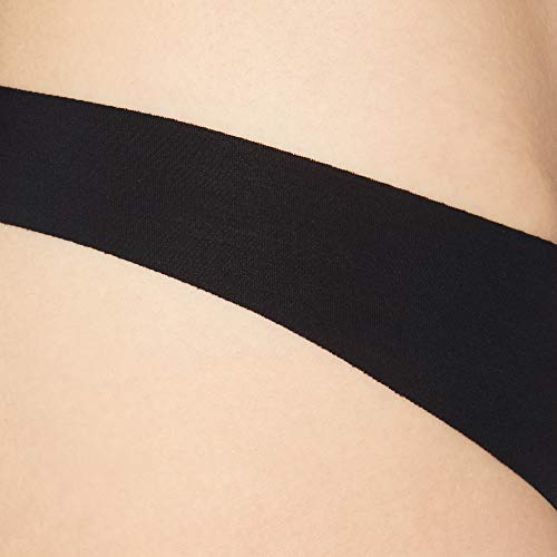 Iris & Lilly Calzoncillo Tanga de Microfibra Mujer, Pack de 5, Negro (Black), S, Label: S