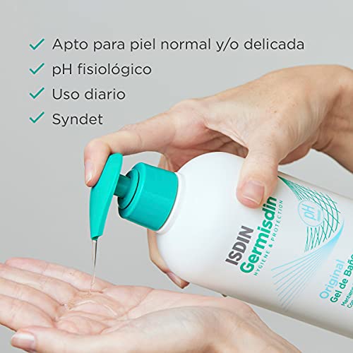 ISDIN Germisdin Original Higiene corporal y manos, gel de baño formulado con agentes antisépticos, 1000 ml