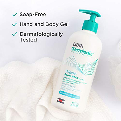 ISDIN Germisdin Original Higiene corporal y manos, gel de baño formulado con agentes antisépticos, 500 ml