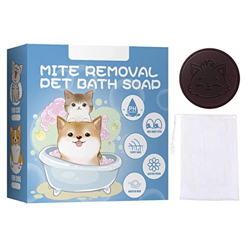 Jabón para perros que evita enredos y nudos, jabón para mascotas con red espumosa que limpia la piel, jabón para gatos que hidrata y elimina el olor, champú natural, barra de jabón ideal para pieles s