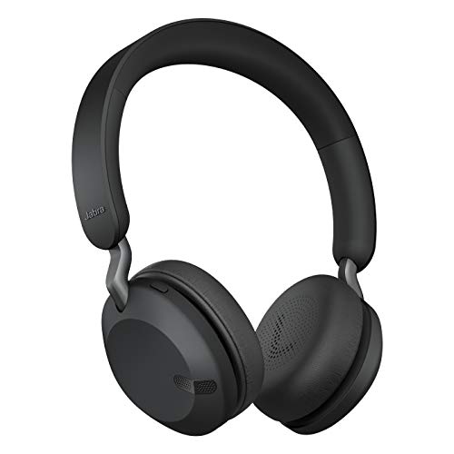 Jabra Elite 45h – Auriculares inalámbricos On-Ear compactos y Plegables – hasta 50 Horas de batería – tecnología de Llamadas a Dos micrófonos – Color Negro Titanio, Ajustable