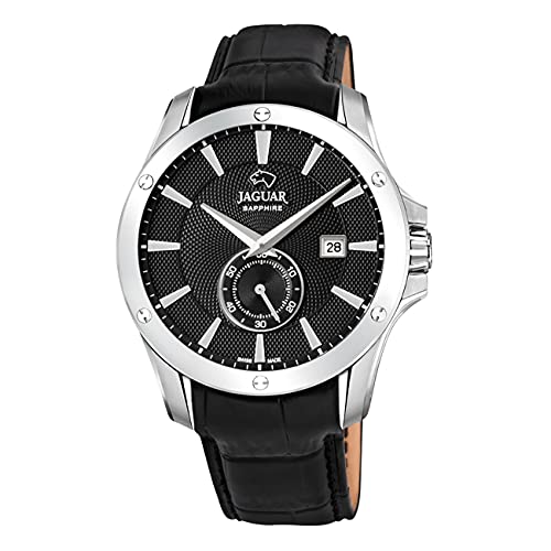 JAGUAR Reloj Modelo J878/4 de la colección ACAMAR, Caja de 44 mm Correa de Piel Negro para Caballero