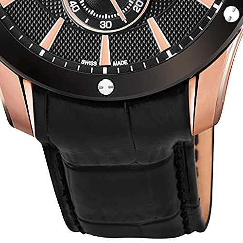 JAGUAR Reloj Modelo J882/1 de la colección ACAMAR, Caja de 44 mm Correa de Piel Negro para Caballero