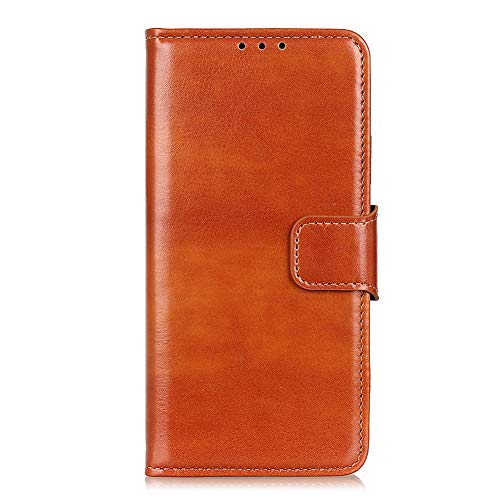 JARNING Funda para ASUS Zenfone MAX Plus (M2) ZB634KL,Patrón de Caballo Loco Cuero Billetera Case con Dinero Tarjeta de crédito Ranuras y Pata de Cabra Cierre magnético (marrón)