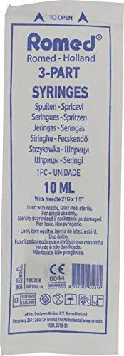 Jeringuilla de un solo uso Mercancías de marca Romed Médicos solo estéril - 10 ml, 25 unidades