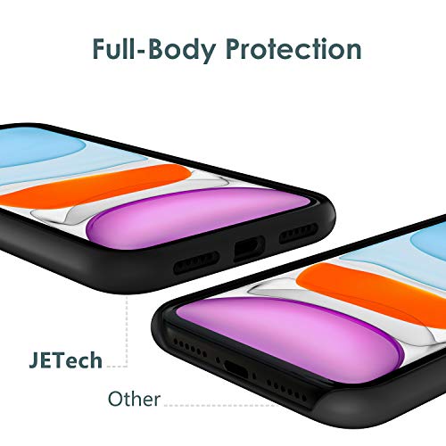 JETech Funda de Silicona Compatible iPhone 11 (2019) 6,1", Sedoso-Tacto Suave, Cubierta a Prueba de Golpes con Forro de Microfibra (Negro)