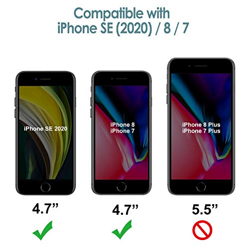 JETech Funda de Silicona Compatible iPhone SE 2020, iPhone 8 y iPhone 7, 4,7", Sedoso-Tacto Suave, Cubierta a Prueba de Golpes con Forro de Microfibra (Negro)