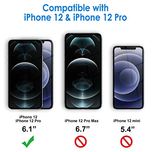 JETech Protector de Pantalla Compatible con iPhone 6,1 Pulgadas (12, 12 Pro), Vidrio Cristal Templado, 3 Unidades