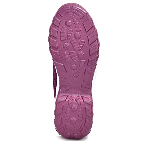 JIANKE Zapatillas Deportivas de Mujer Transpirables y Ligero Zapatos de Malla Cojín de Aire Antideslizantes Shekers Burdeos, 40 EU
