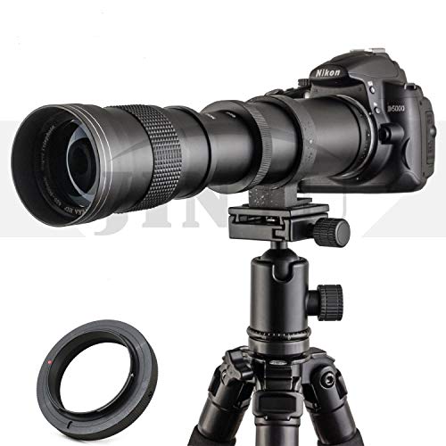 JINTU 420-1600mm f8 HD Telefoto Zoom Lente Manual Para Nikon DSLR Cámaras D90 D80 D5100 D5200 D5300 D5500 D5600 D7500 D500 D700 D750 D800 D810 D850 D3100 D3200 D3300 D3400 D7000 D7100 D7200