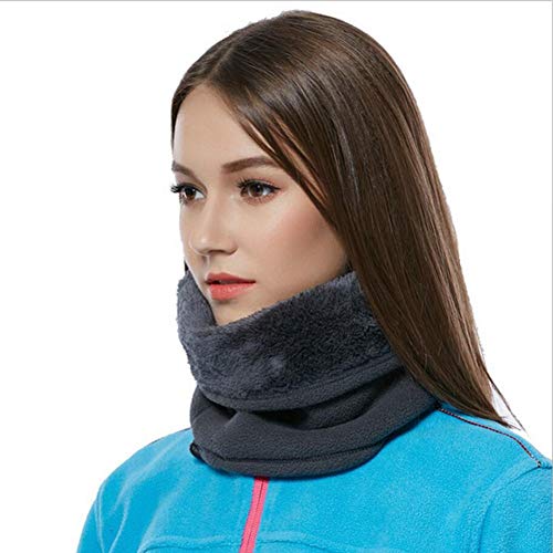 JOGVELO Braga para Cuello Invierno Lana Windstopper Snood Bufanda Calentador Tubular Cuello - Esqui Moto Ciclismo Snowboard Running (Gris*2)