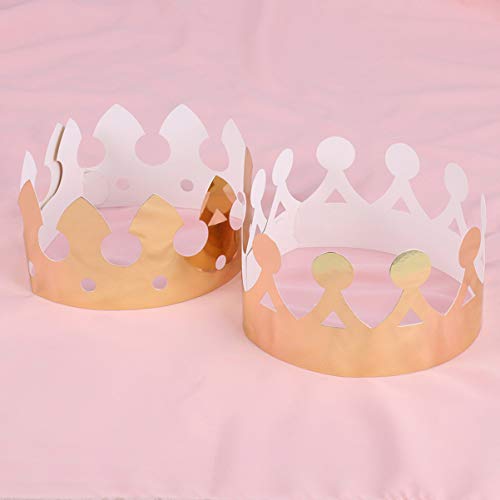jojofuny 24 Piezas de Sombreros de Corona Gorro de Corona para Niños para Celebración de Cumpleaños Sombrero de Ducha de Bebé Suministros para Fiestas Accesorios para Fotos Dorado