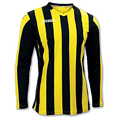 Joma 100002.900 - Camiseta de equipación de Manga Larga para Mujer, Color Amarillo/Negro, Talla 2XS