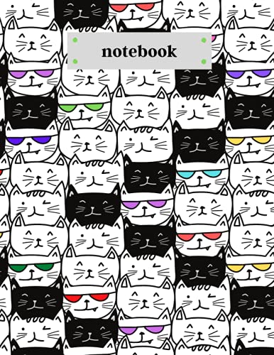 Journal/ Notebook: Cute Cats Cover; Large size 8.5 x 11 inches; 110 pages / 55 sheets; Lined paper; Perfect for School & Home