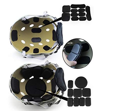 Juego de almohadillas de repuesto para casco de exterior, espuma EVA negra viscoelástica, para airsoft, casco táctico universal.