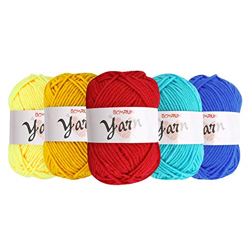 Juego de lana, lana de tejer, lana para crochet, juego de lana de ganchillo hecho a mano, hilo acrílico de colores variados para ganchillo y artesanías (20 x 25 g)