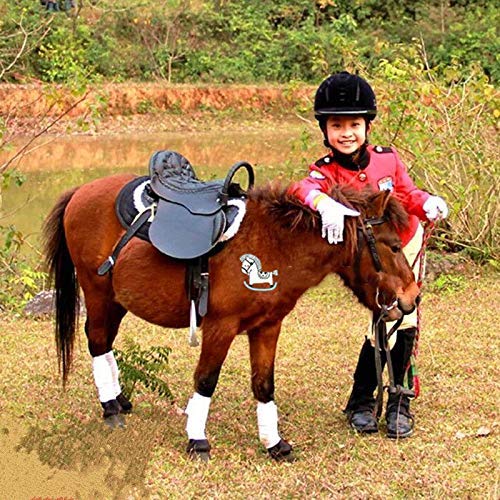Juego De Silla De Montar para Caballo, Silla De Montar para Caballo Pony Sillín Enano Sillín Pequeño Sillín para Niños (Rojo)