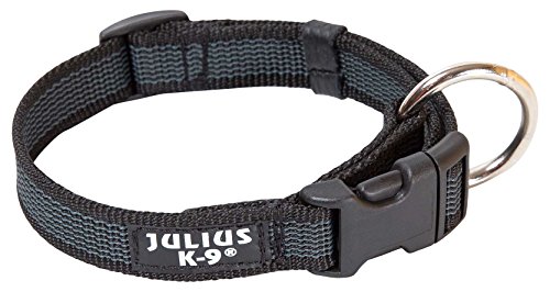 Julius-K9 Collar Color & Gray, 20 mm 27/42 cm, Negro/Gris