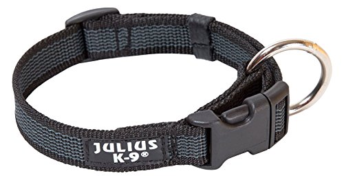 Julius-K9 Collar Color & Gray, Negro/Gris, 25 mm (39-65 cm)