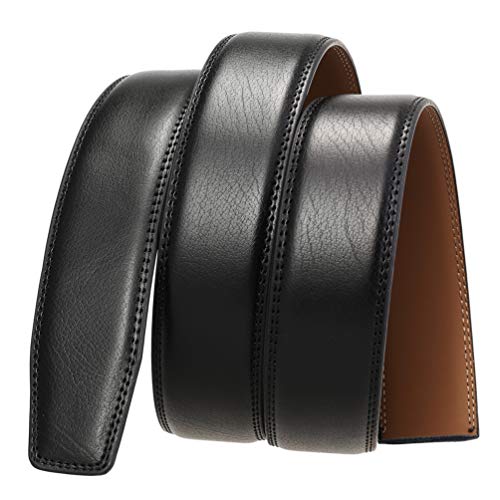 KAERMU Cinturón de trinquete para hombre cuero Solo 35 mm 1 3/8, cinturón de cuero sin hebilla