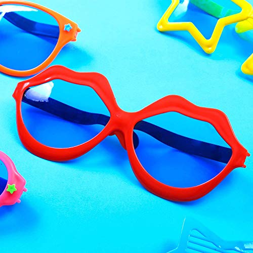 KAHEIGN 6Piezas Gafas de Sol de Plástico Jumbo Gafas de Fiesta Coloridas Gafas de Sombreado de Obturador para Disfraces de Playa Disfraces de Fotos Fiesta de Accesorios