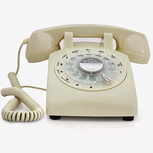 Kaidanwang Teléfono Retro Teléfono Retro con Cable Dial Rotary Teléfono Teléfono Teléfono Vintage Teléfono Clásico Teléfono de Escritorio con Marcador rotativo (Color : Beige)