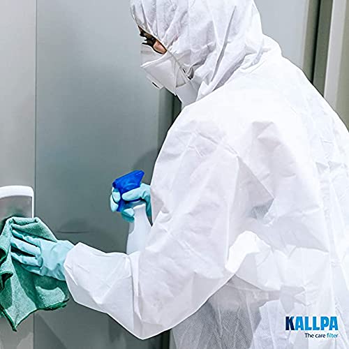 KALLPA Monos de protección - Polipropileno, plastificado, Buzo de Trabajo Tipo I - Protege de líquidos y bacterias, Impermeable, antiestático, no alérgeno y Gran transpirabilidad (2, XL)