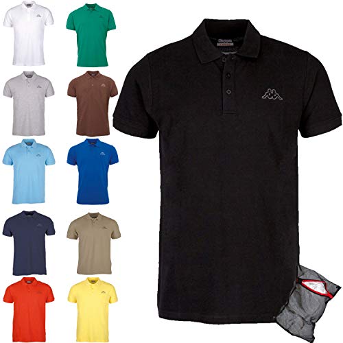 Kappa Polo Clásico Edición ZiATEC con práctica Bolsa de lavandería | Camisa de Golf básica de Mangas Cortas, Mezclas en Muchos Colores, tamaño:M, Color:1 x Negro