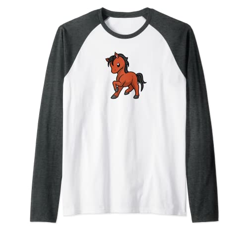 Kawaii Caballo Anime Disfraz Ecuestre Camiseta Manga Raglan